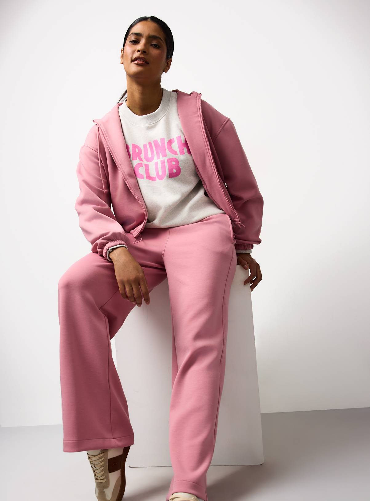Dusky Pink Wide Leg Co-ord Trousers XL - Image 2